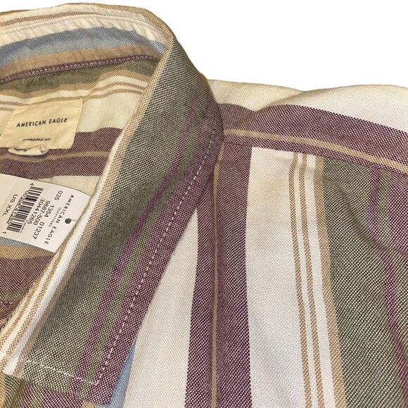 American Eagle Striped Button Down‎ Long Sleeve Shirt Sz XXL NWT - Picture 3 of 14